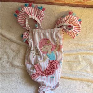 Adorable mermaid swimsuit.